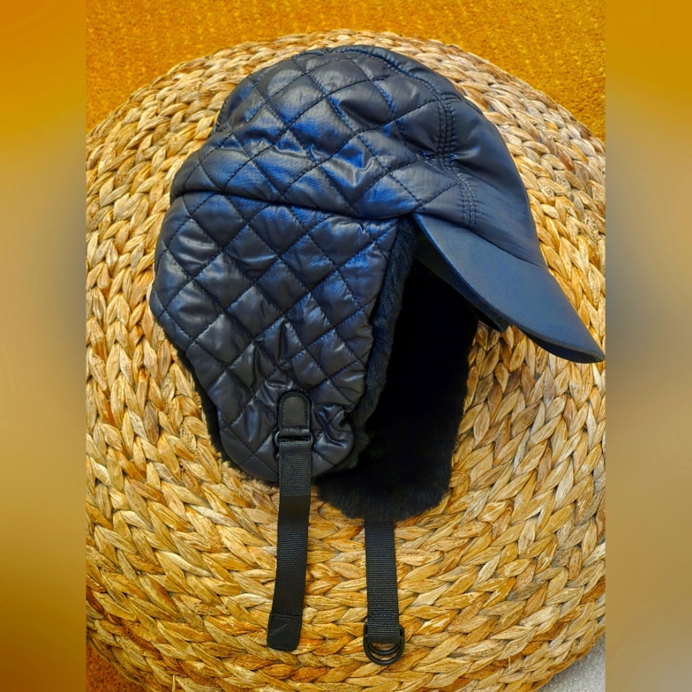 Ugg Quilted Black Winter Trapper Hat